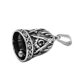 Master Mason Blue Lodge Necklace - Square and Compass G Stainless Steel Bell - Bricks Masons