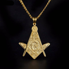 Master Mason Blue Lodge Necklace - Square Compass G - Bricks Masons