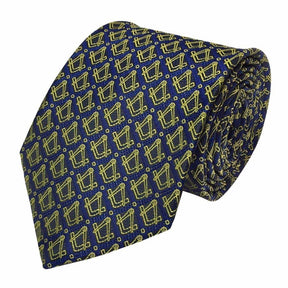 Master Mason Blue Lodge Necktie - Gold Square & Compass - Bricks Masons