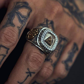 Master Mason Blue Lodge Ring - All Seeing Eye - Bricks Masons