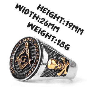 Master Mason Blue Lodge Ring - Compass and Square G Vintage - Bricks Masons