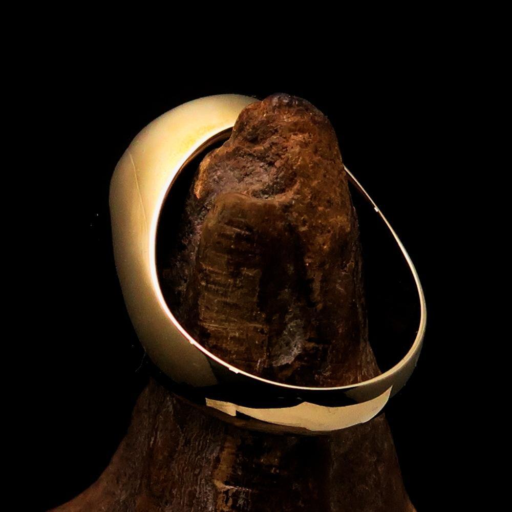 Master Mason Blue Lodge Ring - Gold & Black Solid Brass With Skull Square Compass - Bricks Masons