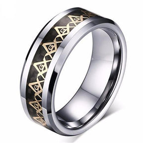 Master Mason Blue Lodge Ring - Square & Compass Opalite - Bricks Masons