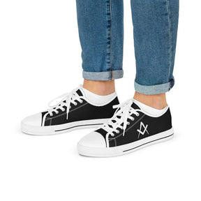 Master Mason Blue Lodge Sneaker - Low-Top Square & Compass - Bricks Masons
