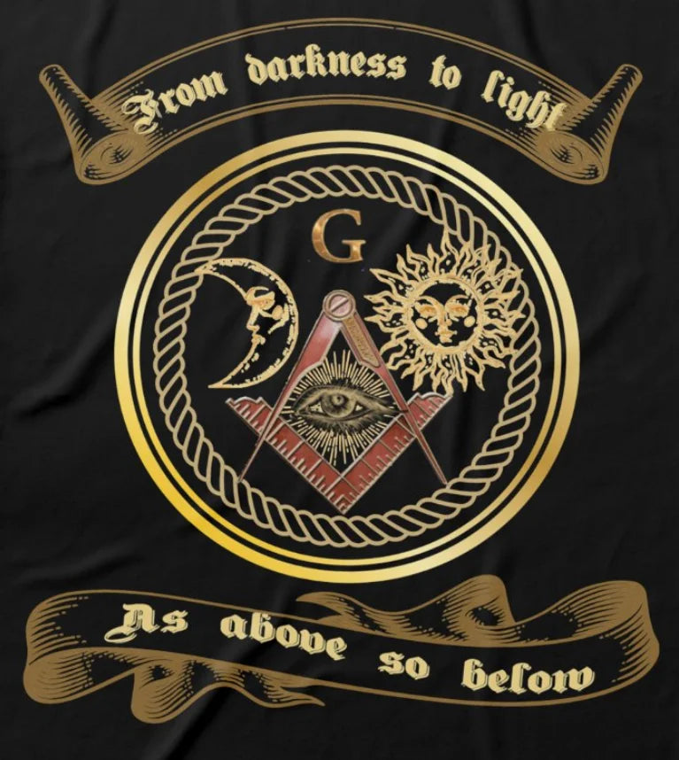 Master Mason Blue Lodge T-Shirt - Cotton O-Neck From Darkness To Light - Bricks Masons