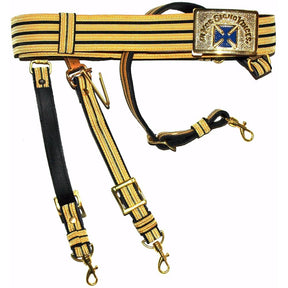 Past Grand Commander Knights Templar Regalia Belt - Blue Cross - Bricks Masons