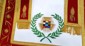 Past High Priest Royal Arch Chapter Apron - Red with Gold Wreath - Bricks Masons