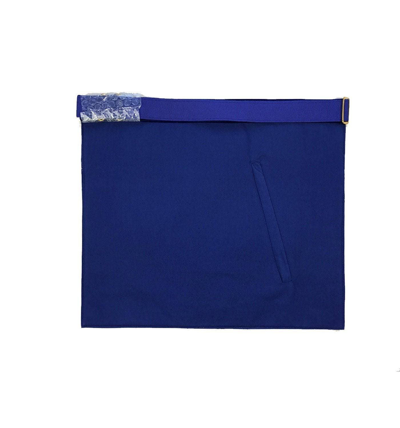 Past Master Blue Lodge Apron - Blue Velvet with Gold Hand Embroidered - Bricks Masons
