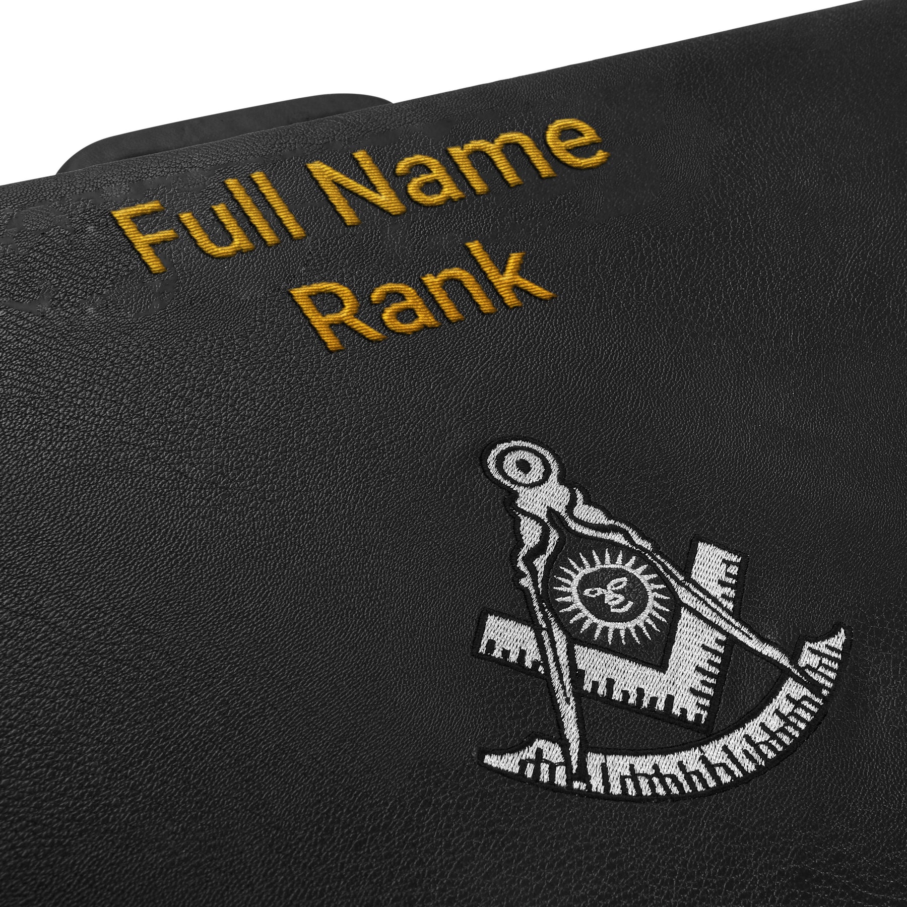 Past Master Blue Lodge Apron Case - Silver Emblem Machine Embroidery Personalization Various Sizes & Materials - Bricks Masons