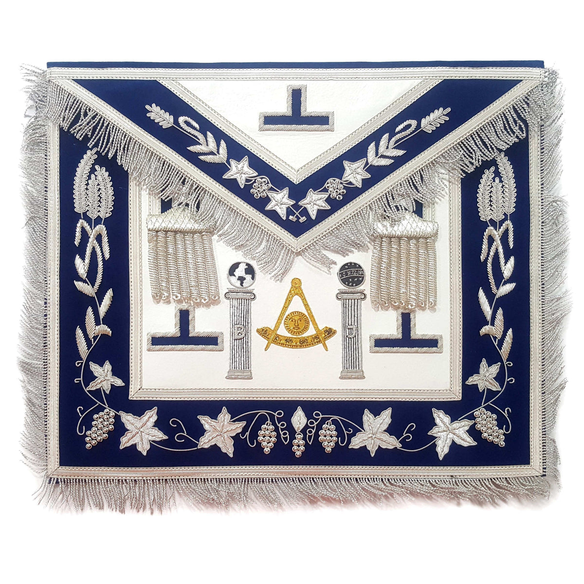 Past Master Blue Lodge Apron - Gold & Silver - Bricks Masons