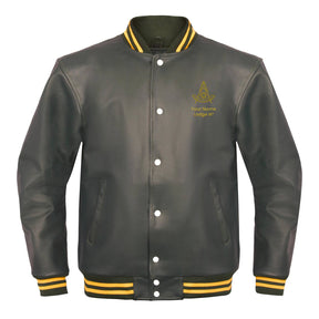 Past Master Blue Lodge Jacket - Leather With Customizable Gold Embroidery