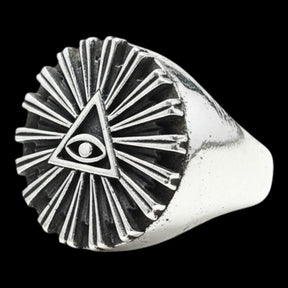 Masonic Ring with Eye in Silver, Masonry Art. 74 - Bricks Masons