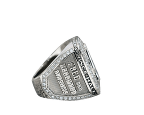 Master Mason Blue Lodge Ring - Prince Hall White Gold Plated - Bricks Masons