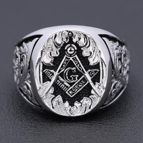 Master Mason Blue Lodge Ring - Motif Sterling Silver