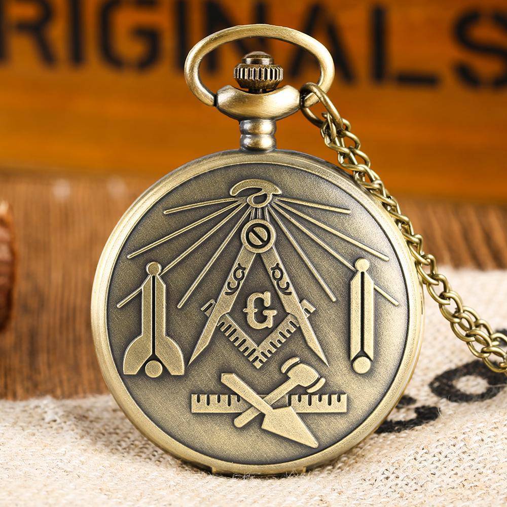 Master Mason Blue Lodge Pocket Watch - Square and Compass G