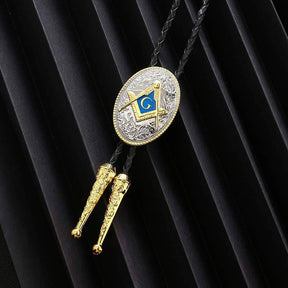 Master Mason Blue Lodge Bolo Tie - Square and Compass With G