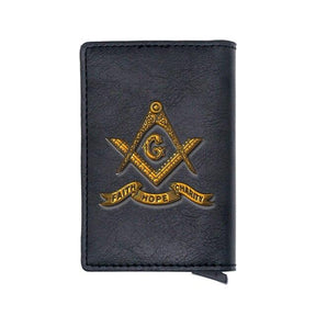 Master Mason Blue Lodge Wallet - Compass And Square G and Credit Card Holder (4 colors)