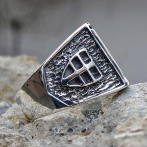 Knights Templar Commandery Ring - IN HOC SIGNO VINCES Silver Stainless Steel