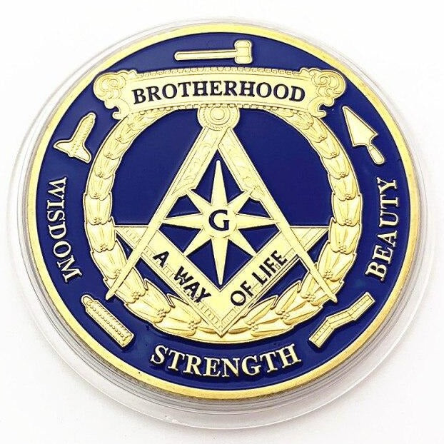 Master Mason Blue Lodge Coin - 3 Designs Commemorative - Bricks Masons
