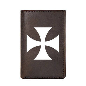 Knights Templar Commandery Wallet - Genuine Leather Cross and Credit Card Holder