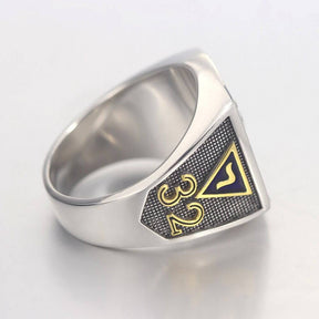 14th Degree & 32nd Degree Scottish Rite / Widows Sons Ring - 925 Sterling Silver