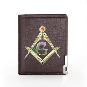 Master Mason Blue Lodge Wallet - Floyd Lodge No. 329 Black & Brown