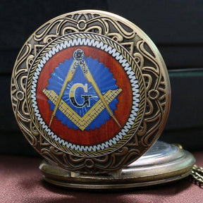 Master Mason Blue Lodge Pocket Watch - Bronze