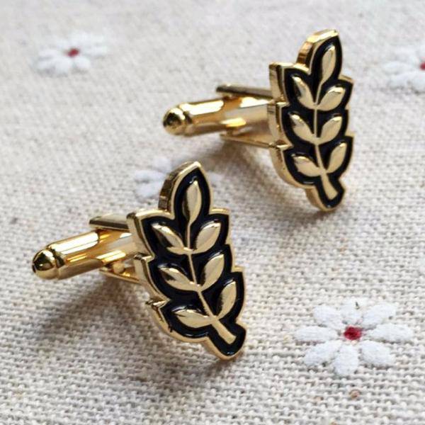 Masonic Cufflink - Sprig of Acacia Hiram Abiff Leaf