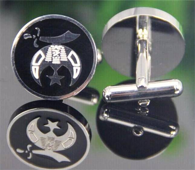 Shriners Cufflink - Black Resin - Bricks Masons