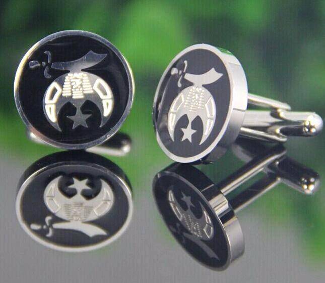 Shriners Cufflink - Black Resin - Bricks Masons