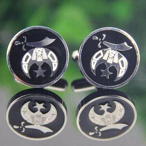 Shriners Cufflink - Black Resin - Bricks Masons