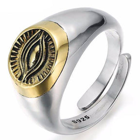 Eye Of Providence Ring - Classic Golden Eye Resizable 925 Sterling Silver