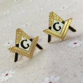 Apprentice Blue Lodge Cufflink - A Classic Gold Black