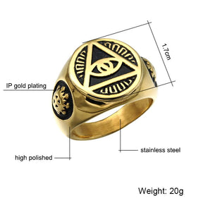 Eye Of Providence Ring - Pyramid Classic Golden