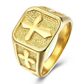 Knights Templar Commandery Ring - Signet Gold/ Silver