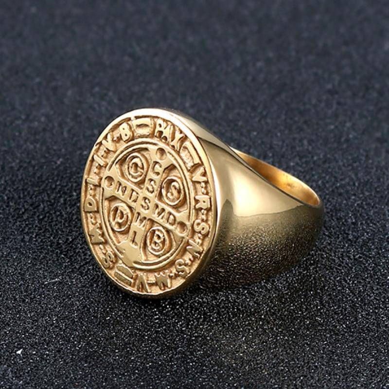 Knights Templar Commandery Ring - Saint Benedict Medal