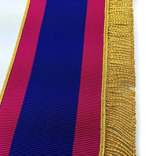 Provincial Mark English Regulation Apron - Pink & Blue with Gold Fringe - Bricks Masons