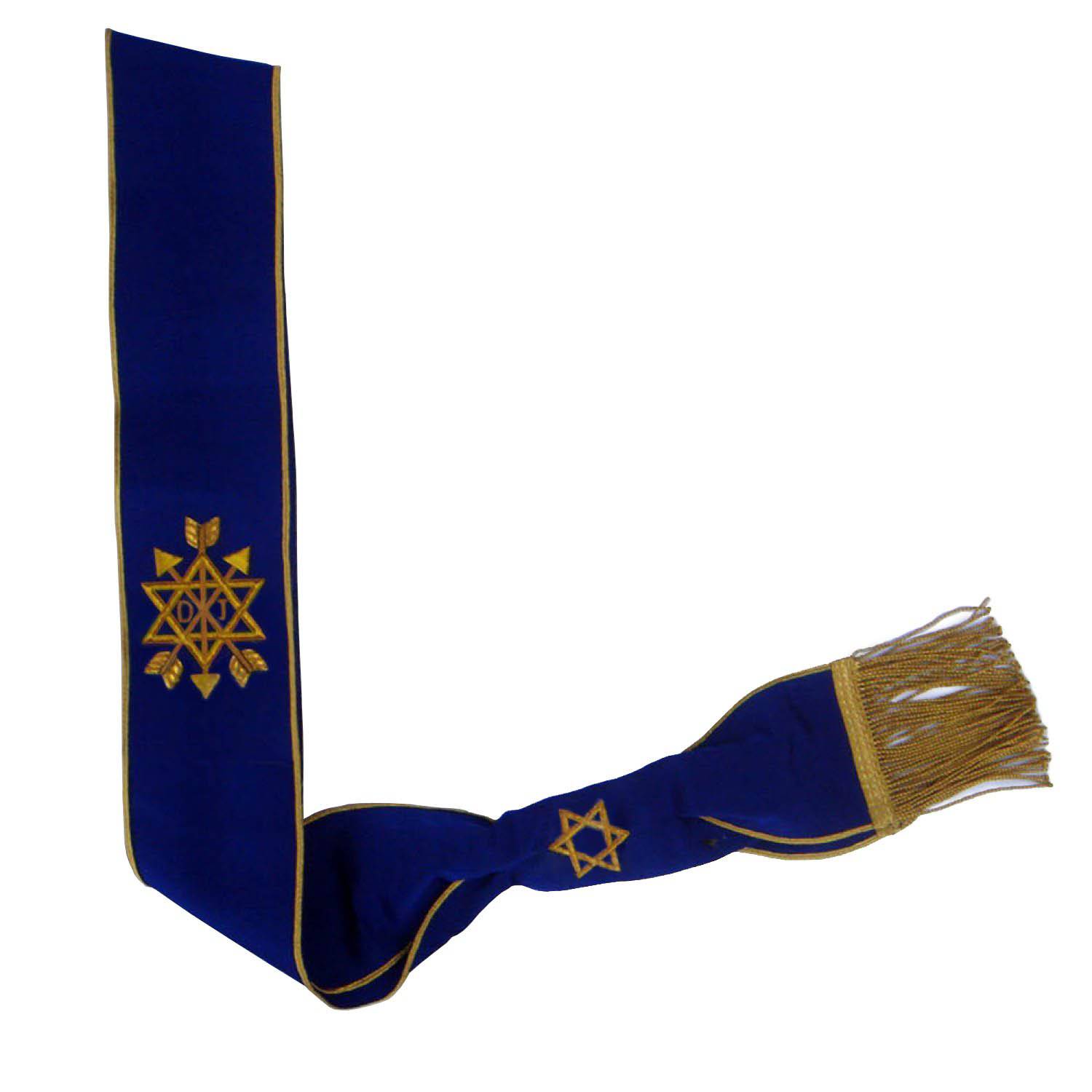 Provincial Officers Order Of The Secret Monitor Sash - Blue - Bricks Masons