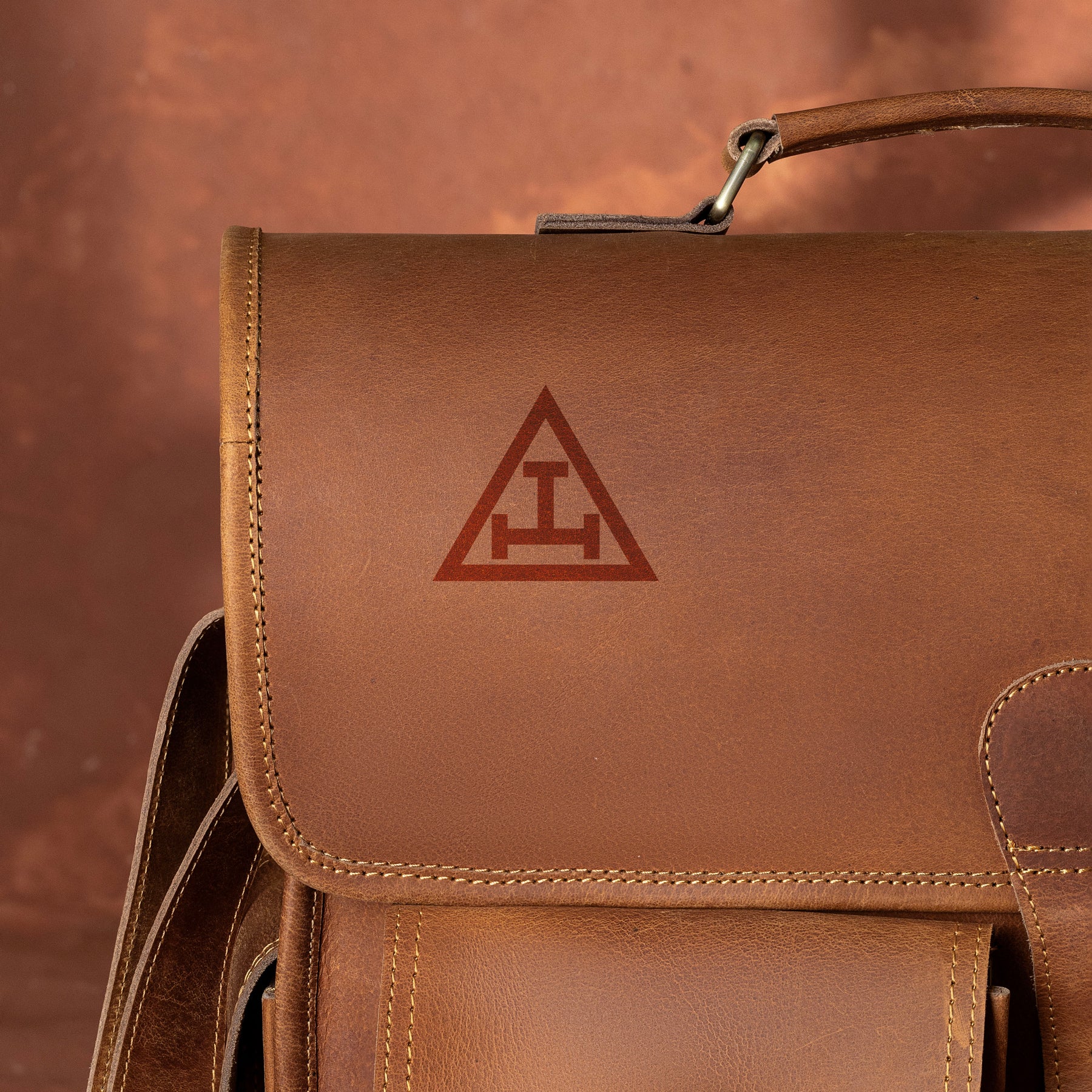 Royal Arch Chapter Briefcase - Genuine Leather Crazy Horse Finish - Bricks Masons