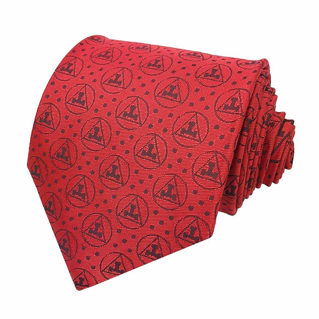 Royal Arch Chapter Necktie - Blue Triple Tau Insignia - Bricks Masons