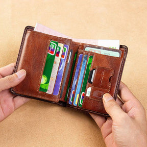 Royal Arch Chapter Wallet - GENUINE LEATHER & Credit Card Holder Brown - Bricks Masons