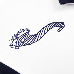 Senior Steward Blue Lodge Officer Apron - Kenton Lodge Navy Velvet With Silver Embroidery Thread - Bricks Masons