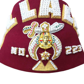 Shriners Fez Hat - Hand Embroidery - Bricks Masons