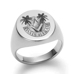 Master Mason Blue Lodge Ring - 925 Sterling Silver Oasis 41 F&M Lodge - Bricks Masons