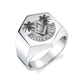 Master Mason Blue Lodge Ring - 925 Sterling Silver Oasis 41 F&M Lodge - Bricks Masons