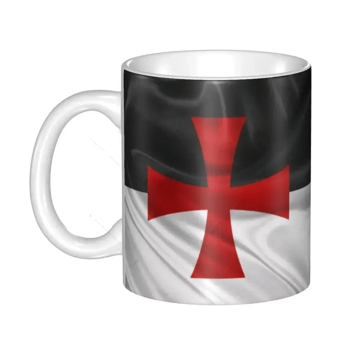 Knights Templar Commandery Mug - Porcelain Red Templar Cross - Bricks Masons