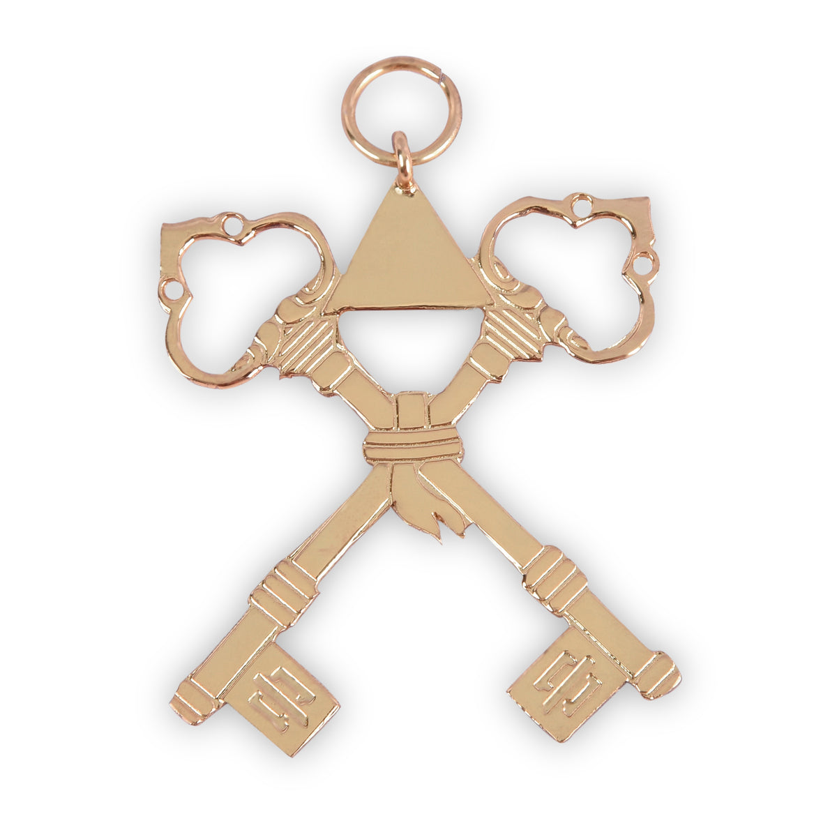 Treasurer AMD Collar Jewel - Gold Plated With Green Ribbon - Bricks Masons