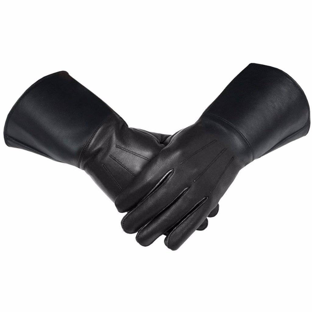 Masonic Gauntlet - Black Piper Drummer Leather - Bricks Masons