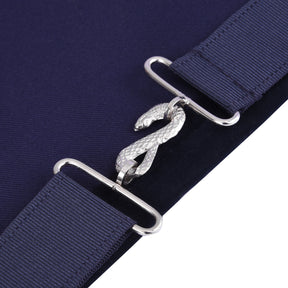 Worshipful Master Blue Lodge Officer Apron - Blue With Silver Fringe - Bricks Masons