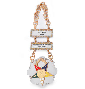 Worthy Matron OES Officer Collar Jewel - Gold Plated - Bricks Masons